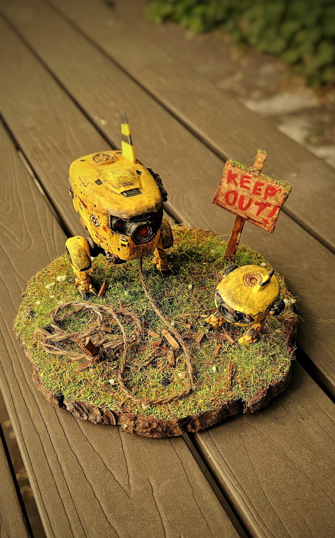 RoboChick mixed media diorama